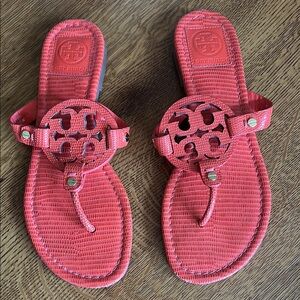 Tory Burch Coral Textured Sandals